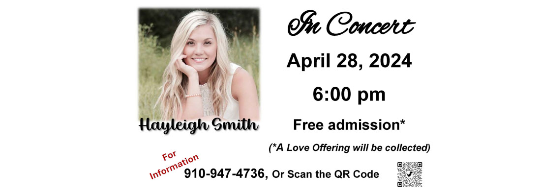 Hayleigh Smith Concert 6pm April 28, 2024