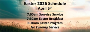 Emmanuel Baptist Church Carthage - Easter Sunday Schedule. April 5, 2026