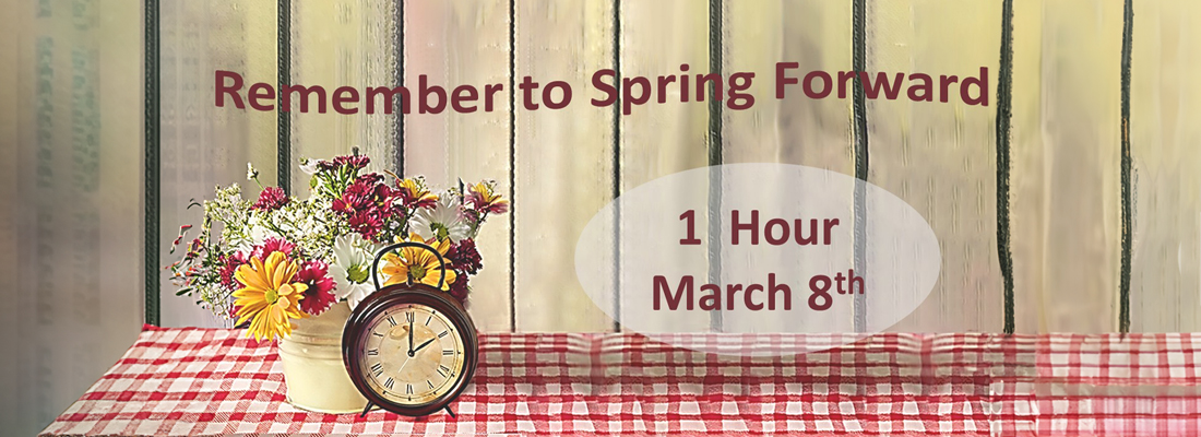 Emmanuel Baptist Church Carthage reminds you to set your clocks ahead one hour before going to bed on March 7, 2026