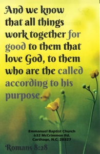 Emmanuel Baptist Church Carthage link to PDF version of our Bulletin, for the week beginning March 8, 2026