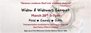 Emmanuel Baptist Church Carthage, NC - Annual banquet for the Widows & Widowers of the church, March 28, 2026